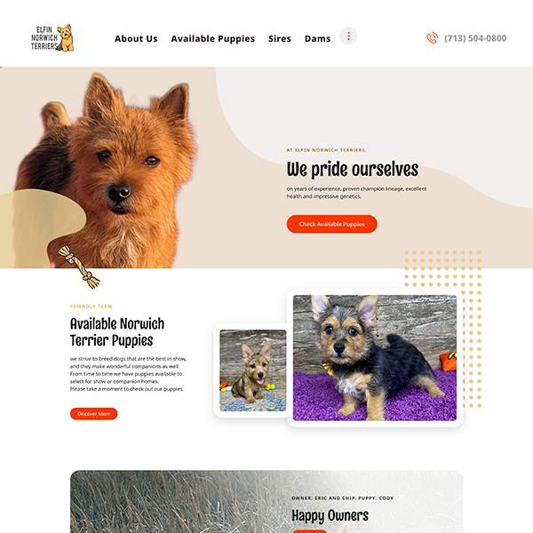 Dog Breeder Website redesign — 3x lead increase